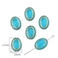 Barocke seeblaue Ovalperlen mit Goldreliefmuster für DIY-Schmuckherstellung 17x13mm - Zauberspiegel / 25 Stück/Packung (13x17mm) / Transparentes Grün