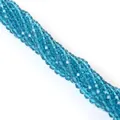 Fili di perle di vetro sfaccettate da 4 mm in blu lago per progetti di gioielleria fai-da-te - 4mm / Blu Pavone