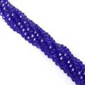 Perle in vetro blu scuro sfaccettate da 4mm per creazione di gioielli fai-da-te - 4mm / Blu scuro