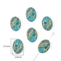 Vintage 17x13mm blau-grüne ovale Cameo-Perlen mit goldenem Frauenprofil für DIY Schmuck - Königin Porträt Münze / 20 Stück/Packung (17x13mm) / Transparentes Grün
