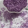 Dieppaarse transparante 2mm glazen bugle kralen voor DIY-borduurwerk en sieraden - H-Buis 2mm (15g/Verpakking, Ca. 700 Stuks) / Violet
