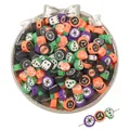 Mixed Halloween polymer clay beads with pumpkin and spider motifs for DIY jewelry making - 30Pcs Pack / Halloween Series 2 (7-10mm)