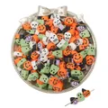 Halloween polymer clay spacer beads with pumpkin, skull, and ghost shapes for DIY jewelry - 30Pcs Pack / Halloween Series 1 (7-9mm)