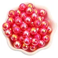 Leuchtende rosa AB-Farbe runde ABS-Perlen mit irisierendem Finish für DIY-Schmuckherstellung - Fuchsia