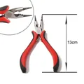 13cm professional round nose carbon steel jewelry pliers with red black non-slip handles - Jewelry Pliers / Red