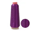 Deep purple metallic embroidery thread on a conical spool with high luster texture - 17cmx6cm (Approx 3250m/Roll) / Purple
