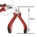Mini 12cm multi-functional long nose pliers with anti-slip red and black handle - Mini Steel Pliers / Red