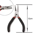 12cm mini needle nose pliers with black and red non-slip rubber handles for DIY jewelry - Needle Roller Pliers / Black