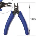 Mini 13cm crimping pliers for jewelry making with blue anti-slip handles and carbon steel head - Bead Gripping Pliers / Blue