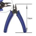 Blue 13cm micro diagonal cutting pliers with spring-loaded mechanism and non-slip handles - Electronic Pliers / Blue