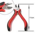 Mini 11cm diagonal cutting pliers with red and black anti-slip handle and steel head - Side Cutter Pliers / Red