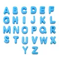Set of 26 blue acrylic uppercase alphabet beads for DIY jewelry and phone charms - Letter A / 2 Pieces/Pack (17x21mm) / Aqua Blue
