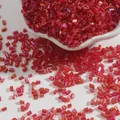 2mm Red AB rainbow bugle beads for DIY jewelry making necklaces and bracelets - 2mm (15g/Pack) / Red