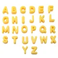 Yellow acrylic 3D alphabet beads A-Z set for DIY jewelry and phone chain decor - Letter A / 2 Pieces/Pack (17x21mm) / Gold