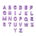 DIY purple acrylic alphabet beads set with 26 letters for handmade jewelry crafts - Uppercase Letter J / 2 Pcs/Set / Light Purple