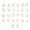 Set of 26 3D cream white acrylic alphabet beads for DIY jewelry and phone charms - Uppercase Letter J / 2 Pcs/Set / Cream