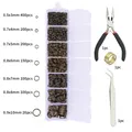 Antique bronze jump rings DIY jewelry making kit with tools in a plastic organizer - Jump Rings Kit With Tools / Antique Bronze