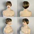 Vue en quatre angles d'une perruque pixie châtain doré en fibres synthétiques - Golden Brown Mix (22)