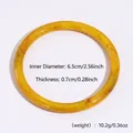 Dimensions détaillées du bracelet en résine marbrée jaune avec diamètre interne de 6,5 cm - Style Rond (7#) / Étroit / Jaune