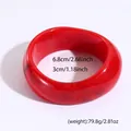 Bracciale in resina marmorizzata rossa con diametro interno 6,8 cm e altezza 3 cm - Rosso