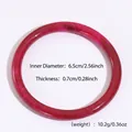 Vue détaillée du bracelet en résine montrant le diamètre intérieur de 6,5 cm rose - Style Rond (8#) / Étroit / Rouge Prune