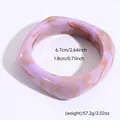 Detail of marble pattern resin bangle showing 6.7cm inner diameter and 1.8cm width - Square Style (39#)