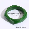 Detailed dimensions of green resin bangle showing inner diameter, height, and weight - Square Style (46#)
