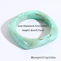 Detail view of mint green marbled resin bangle with precise dimensions and weight - Square Style (45#)