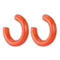Chunky C-shaped orange acrylic hoop earrings with a glossy resin finish for women - Orange Red (EH00118)
