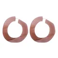 Dusty pink frosted acrylic hoop earrings with a marble texture and silver studs - Deep Purple (EH00133)