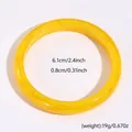 Detailed view of resin bangle showing 6.1cm inner diameter and 0.8cm thickness dimensions - Round Style(19#)