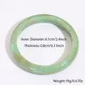 Detail view of light green marble resin bangle showing 6.1cm inner diameter and 19g weight - Round Style (21#)