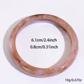 Detailed view of lavender marble resin bangle with dimensions 6.1cm diameter and 0.8cm thickness - Circle Style (23#)