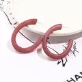 Elegant C-shaped acrylic hoop earrings in a matte dusty rose finish for women - New Light Purple (EH00121)