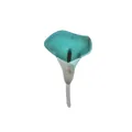 Broche fleur vintage en acrylique avec design de lys calla givré vert clair - Bleu-Vert