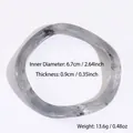 Bracelet rétro torsadé en résine à motif de marbre gris et blanc avec dimensions - Noir et Gris