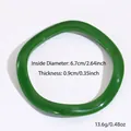 Bracelet en résine verte avec un diamètre de 6,7 cm et un design de vague rétro - Vert olive
