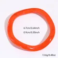 Translucent bright orange resin bangle with retro wavy design and smooth finish - Irregular Style (29#)
