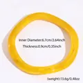 Translucent amber resin oval bangle with 6.7cm inner diameter and light yellow finish - Irregular Style (31#)