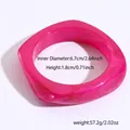 Thick angola red resin geometric bangle with smudge texture and 6.7cm inner diameter - Square Style (49#)