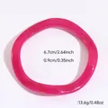 Fuchsia marbled resin twisted bangle bracelet with size and weight measurements - Irregular Style (32#)