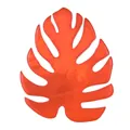 Broche feuille de Monstera en acrylique orange marbré au design élégant - Rouge Orangé