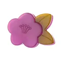Elegant purple acrylic flower brooch with yellow leaves for suits and coats - Purple and Olive Green