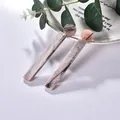 Geometrische Acryl-Ohrhänger mit rosa-weißem Marmormuster für Damen - Dunkelrosa mit schwarzem Muster (EH00029)