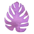 Élégante broche en acrylique violet en forme de feuille de monstera avec éclat perlé - Violet