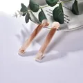 Elegante rechteckige Acetat-Ohrringe mit Marmor-Textur in Braun und Beige - Cremeweiß (EH00029)