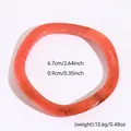 Orange marble-effect resin twist bangle with 6.7cm inner diameter and 13.6g weight - Irregular Style (36#)