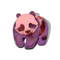 Pink and purple marble textured panda brooch pin made of premium acetate fiber - Purple Pink