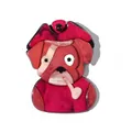 Cute cartoon pirate dog acrylic brooch with red marble texture for suits - Magenta
