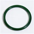 Translucent dark green resin bangle bracelet with a smooth polished oval wide band design - Round Style (4#)